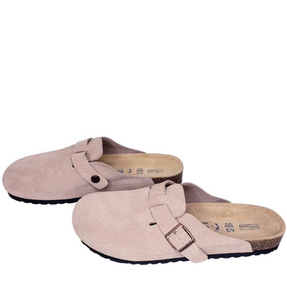 BIRKENSTOCK Boston Clog Tan Suede Leather Soft Footbed Men's EU 43/ US 10 in EUC